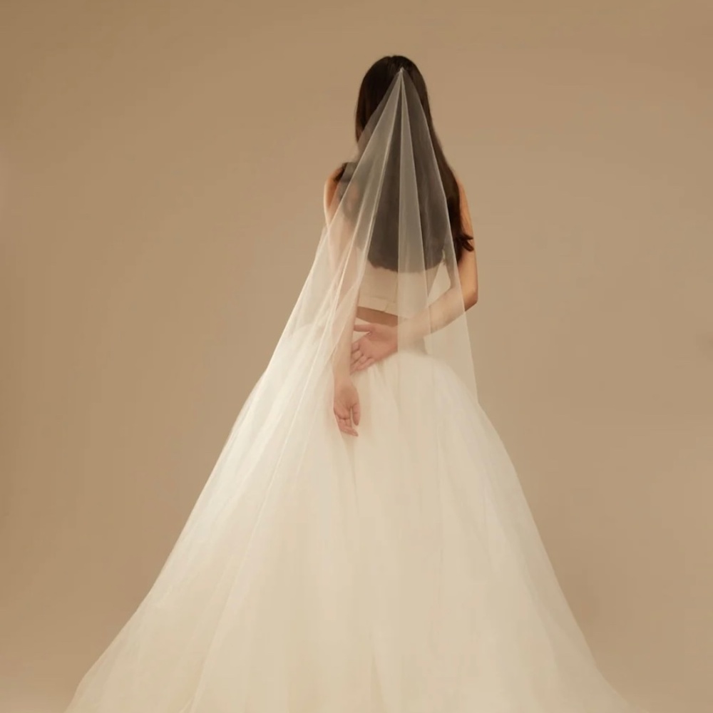 Chosen by Kyha Teardrop Cathedral Veil in Bright Ivory - 350cm